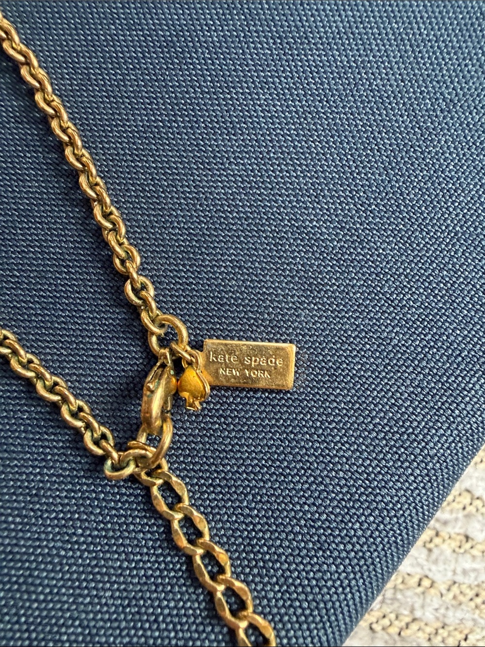 kate spade Gold-Tone Necklace with Lime Green Square Stones - Picture 2 of 3